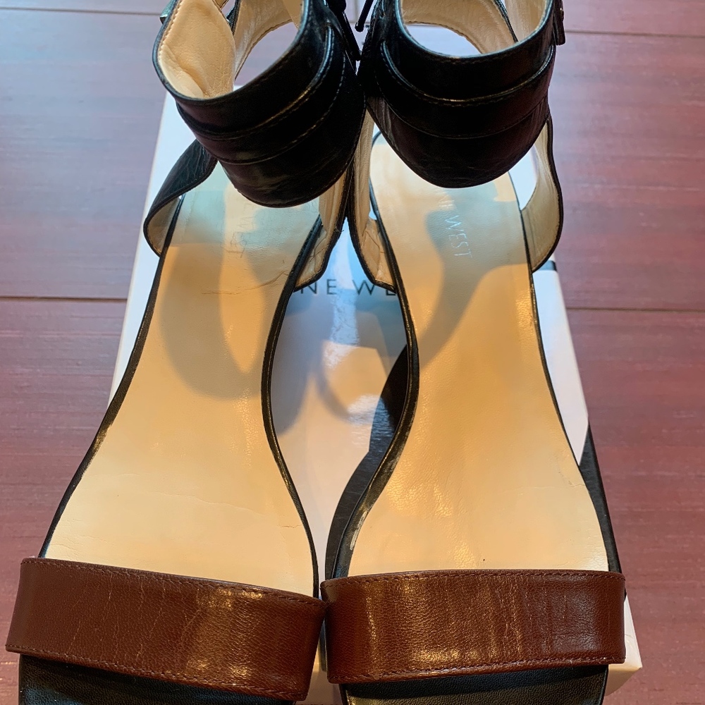 Nine West Hayward wedge two tone sandals